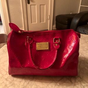 Louis Vuitton Shiny Red Satchel